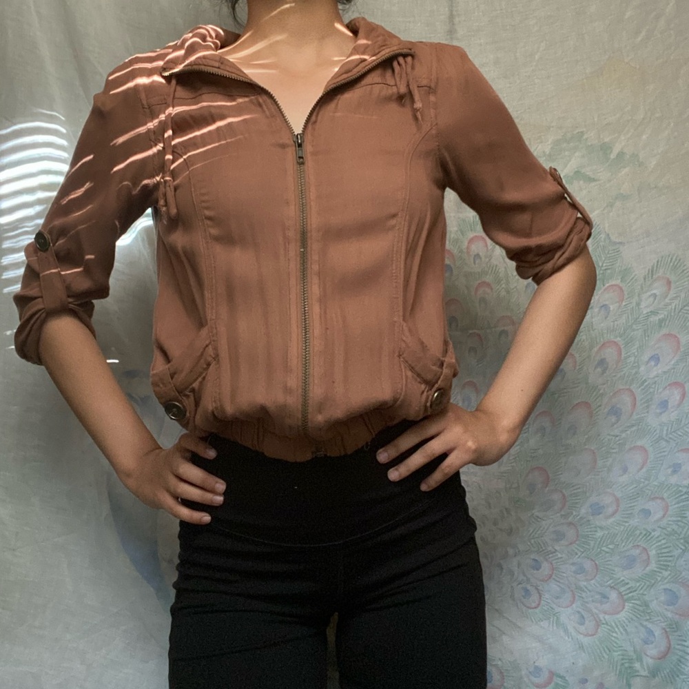 Mine brown throw on jacket
